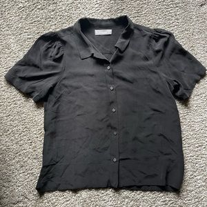 Everlane - the clean silk puff sleeve button up shirt